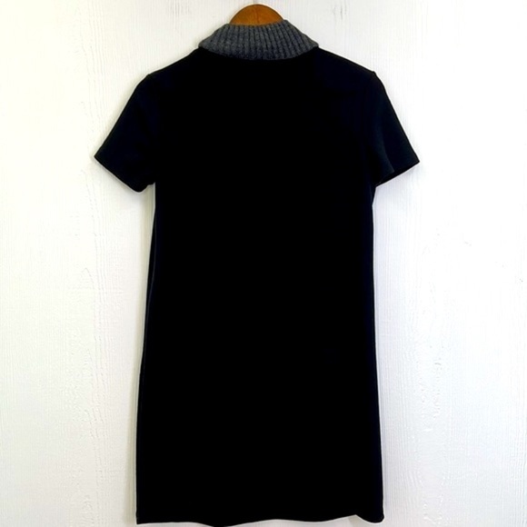 Zara - Gray Mock Neck Black Front Pocket Shift Dress Size Small - Picture 9 of 9